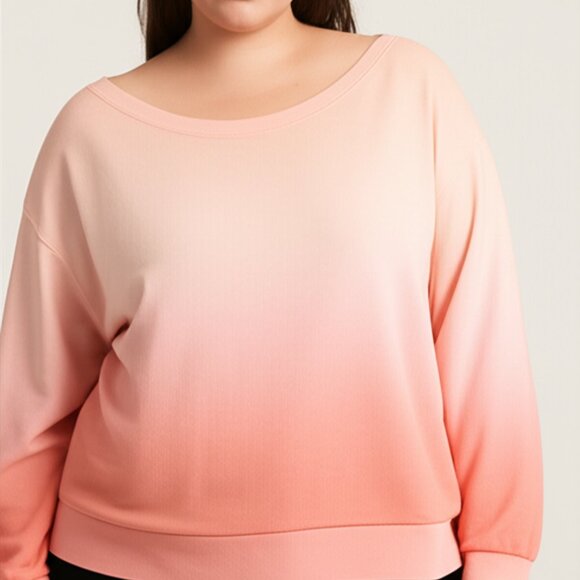 Gap Wide Neck Crewneck Sweatshirt Ombre Wide Neck Size XL - Picture 3 of 9